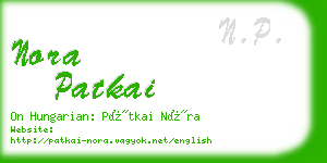 nora patkai business card